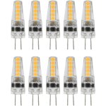 10pcs ampoules led g4, 2w 3000k ac 12 - 24v ampoules � intensit� variable pour lustre plafonnier lampe ...
