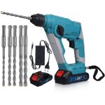 Ej. life - 700w marteau perforateur sans fil 21v, �nergie de frappe 2 j, avec 6 bits , 800r / min, 2batterie ...