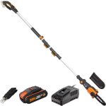 Worx - elagueuse / tron�onneuse sur tige t�lescopique 20v - 2ah - wg349e - ? 20 cm (hauteur de coupe ...