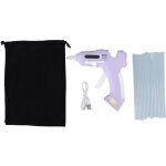 Electric hot melt set with 10 7mm high tack sticks, cordless melting tool for home and crafts, purple ...