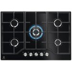Electrolux egg7536k noir encastrable 74 cm gaz 5 br�leurs