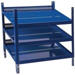 El�ment d'�tag�re logs 20 h520xl540xp390mm bleu ral 5022 avec perforation de la grille 3 fbd. logs - ...