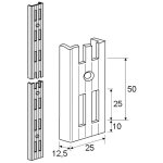 Element system - cr�maill�re double perforation - d�cor : blanc - longueur : 1500 mm - ral : 9003