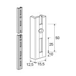 Crmaillre simple perforation - dcor : blanc - longueur : 2000 mm - ral : 9003 element system