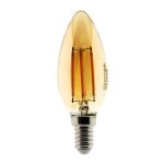Elexity - ampoule led filament ambre flamme 4w e14 345 lumens
