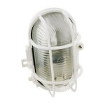 Hublot ovale d'clairage extrieur 470 lumens, ip44 en applique avec grille, blanc