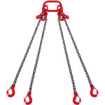 Elingue chaine de levage a 4 brins avec crochets et ajusteurs, 8 mm x 300 cm, capacite de charge 5000 ...