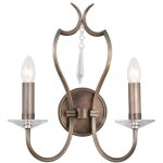 Elstead - applique murale lustre bronze cristaux nickel h 41 cm hall light