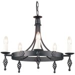 Elstead belfry - lustre  5 ampoules au fini noir, e14