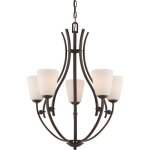 Elstead - chantilly - lustre  5 bras multiples au fini bronze palladien, e27