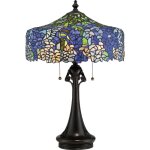 Elstead - cobalt - lampe de table � 1 lumi�re tiffany - fini bronze, e27