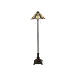 Elstead - inglenook - lampadaire � 2 lampes bronze, verre tiffany, e27