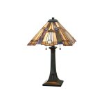 Elstead - inglenook - lampe de table tiffany � 2 lumi�res, bronze, e27