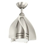 Elstead kichler terna ventilateur de plafond 5 pales 38 cm avec t�l�commande led nickel bross�