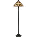 Elstead - lampadaire victory tiffany, valiant bronze, e27