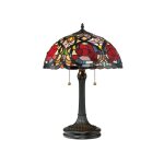 Elstead - larissa - lampe de table tiffany � 2 lumi�res, bronze vintage, e27