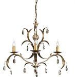 Elstead - lily - lustre  3 lumires, motif de feuilles florales en bronze mtallique