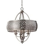 Elstead - lustre suspension plafonnier acier verre inox d 61 cm lustre