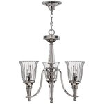 Elstead - lustre suspension plafonnier cristaux d'acier 3 flammes d 53, 3 cm