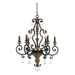 Elstead marquette - lustre  6 ampoules au fini bronze antique, e14