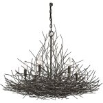 Elstead - organique - lustre suspendu  6 ampoules bronze vieilli, e14