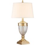 Elstead quoizel dennison lampe de table avec abat - jour conique rond laiton bross�