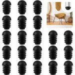 Embouts de pieds de chaise ronds 50 pcs ? caoutchouc noir ? pour pieds de 19mm ? protection des sols ...