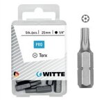 Embouts torx de s�curit� witte 25 mm dans un �tui en plastique, ts 30.