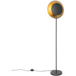 Emilienne - lampadaire - 1 lumi�re - h 123. 6 cm - noir et or - art deco - �clairage int�rieur - salon ...