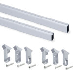 Emuca - lot de 2 x 1. 15m tringles de penderie en soie avec supports, aluminium et plastique, anodis ...