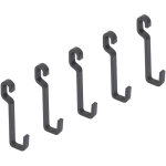 Emuca - lot de 5 crochets muraux titane pour suspendre les accessoires de cuisine au mur titane, acier, ...