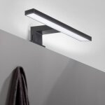 Emuca 5149114 spot led pour miroir de salle de bain virgo (ac 230v 50hz), 6 w, peint en noir, plastique ...