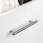Emuca - poigne pour meubles orlando, l400mm, entraxe 320mm, acier, nickel satin