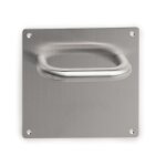 Emuca - jeu de poign�e de porte avec plaque 17x17 cm pour portes int�rieures, forme en u, acier inoxydable, ...