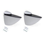 Jeu de supports pour tablette en bois ou en verre pelicano, plastique et zamak, peint en aluminium - ...