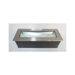 Encastr de sol fluo rectangle bord acier 180x460x120mm verre securit lampe 24w g23 1800lm asymtrique ...