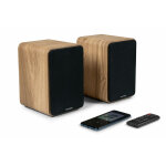 Enceintes biblioth�que cosy st�r�o puissance musicale sonore 100 watts avec t�l�commande - couleur bois ...