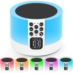 Enceinte bluetooth r�veil lumineux, lampe de chevet tactile avec 16 sons hypnotiques et minuterie, haut ...