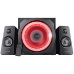 Enceinte pc trust systeme d enceintes 2. 1 puissant avec eclairage led rgb reglable et telecommande
