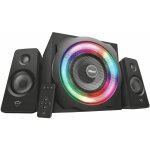 Enceinte pc trust systeme d enceintes 2. 1 puissant avec eclairage led rgb reglable et telecommande