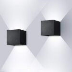 Encoft 2pcs 12w applique murale interieur exterieur cob led, �clairage luminaire murale en aluminium ...