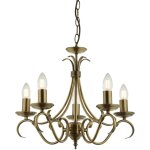 Endon - bernice - luminaire suspendu à 5 bras en laiton antique, e14 Endon - bernice - luminaire suspendu à 5 bras en laiton antique, e14