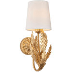 Endon - delphine applique murale d�corative en feuille dor�e avec abat - jour en tissu ivoire