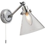 Faraday applique murale dme rglable pour salle de bain avec abat - jour en verre chrom - endon