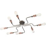 Endon hal grande lampe � encastrer multi - bras de style industriel, �tain vieilli et cuivre avec t�tes ...