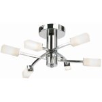 Endon - havana - plafonnier multi - bras semi - affleurant  6 ampoules, chrome, verre dpoli  l'acide, ...
