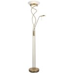 Monaco - lampadaire mère et enfant laiton antique, verre opale, g9 - endon Monaco - lampadaire mère et enfant laiton antique, verre opale, g9 - endon