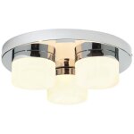 Endon - pure - plafonnier semi - affleurant de salle de bains à 3 ampoules chrome, verre opale ip44, ... Endon - pure - plafonnier semi - affleurant de salle de bains à 3 ampoules chrome, verre opale ip44, ...
