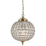 Endon - tanaro - suspension globe  1 lumire, laiton antique, verre, e27