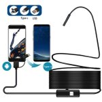 Endoscope de t�l�phone portable trois - en - un 5. 5mm outil d'inspection de voiture de tuyau d'�gout ...